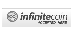 Infinitecoin Accepted Here Light Grey