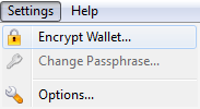 Encrypt IFC Wallet Menu