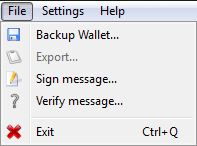 Wallet File Settings